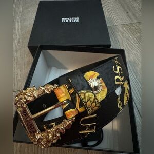 Versace Jeans Collection Black and Gold Belt